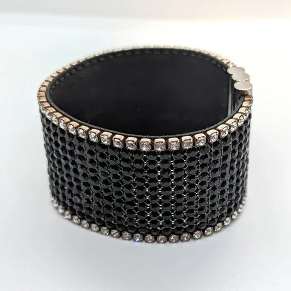 Swarovski Jet Black and Crystal Cuff Bracelet - Picture 3 of 8